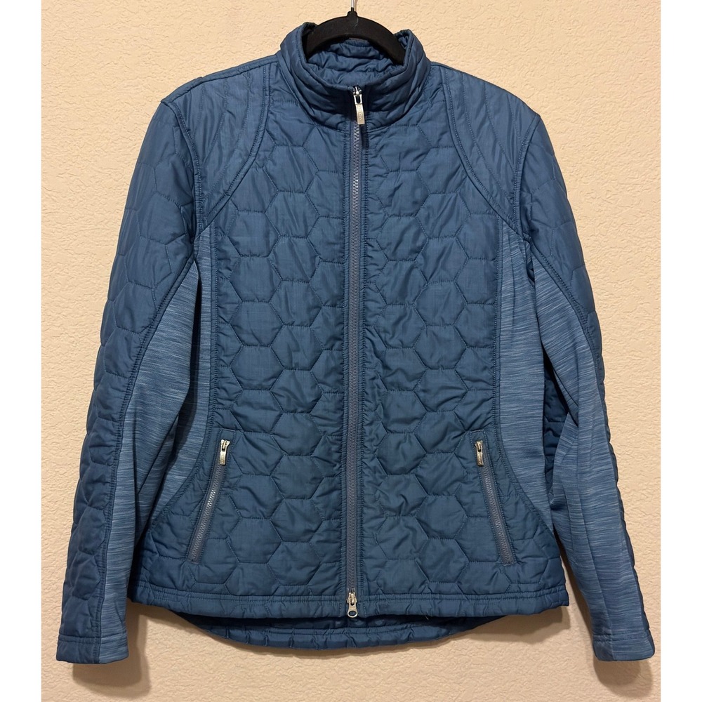 Ariat Tek Womens Blue Quilted Insulated Jacket Mock Neck Full Zip Size Large